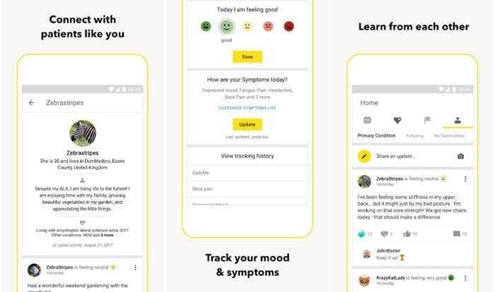 برنامج PatientsLikeMe للتواصل مع الأفراد الذين يعانون من نفس حالتك المرضية