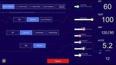 Simpl Simulated Patient Monitor لمحاكاة جهاز مراقبة المريض