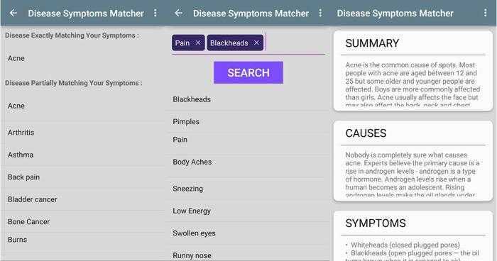 Disease Symptoms Matcher